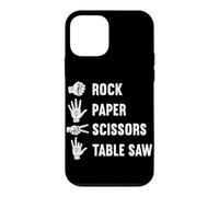 Carcasa para iPhone 12 Mini Tijeras de Papel de Roca Sierra de Mesa Divertido Carpintero para carpintería