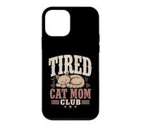 Carcasa para iPhone 12 Mini Tired Cat Mom Club Vintage Agotado Divertido Gráfico