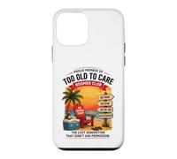 Carcasa para iPhone 12 Mini Too Old to Care Boomer Club, diseño Retro de Estilo Playero