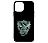 Carcasa para iPhone 12 Mini Tribal Irlandés Verde Celta Nudo Fantasía Celta Dragón Cottage