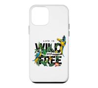 Carcasa para iPhone 12 Mini Tropical Macaw Parrots Jungle Nature Bird Design Life Quotes