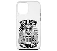 Carcasa para iPhone 12 Mini Trucker Born to Drive Devil Truck Driver Big Rig, Bandera de EE. UU.