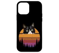 Carcasa para iPhone 12 Mini Tuxedo Cat Retro 70s Sunset Vintage Cat Lover
