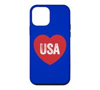Carcasa para iPhone 12 Mini USA Heart America Untied States Love US Rojo/Blanco/Azul