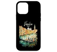 Carcasa para iPhone 12 Mini Venecia Góndola Italia Viaje Souvenir Acuarela