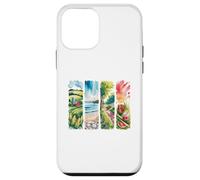 Carcasa para iPhone 12 Mini Verano al Aire Libre Acuarela escenas Granja Playa Parque