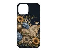 Carcasa para iPhone 12 Mini Vintage Geografía Profesor Atlas Brújula Estilo Flor