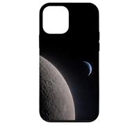 Carcasa para iPhone 12 Mini Vista de la Superficie Lunar con la Escena astronómica de la Media Luna de la Tierra
