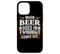 Carcasa para iPhone 12 Mini When Beer Goes In Wisdom Comes out Funny Beer Lover