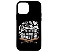 Carcasa para iPhone 12 Mini When My Grandson Is Pitching They All Look Like Strikes