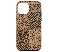 Carcasa para iPhone 12 Mini Wild Safari Animal Patchwork Beige Pattern Collage