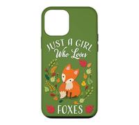 Carcasa para iPhone 12 Mini Womens Kids Fall Leaves Boho Just A Girl Who Loves Foxes