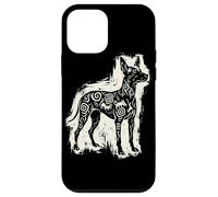 Carcasa para iPhone 12 Mini Xoloitzcuintli Perro Mexicano Sin Pelo Azteca Xolo Linocut