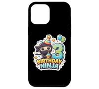 Carcasa para iPhone 12 Pro MAX 3 años cumpleaños Ninja Boys 3rd Tercera Fiesta Infantil
