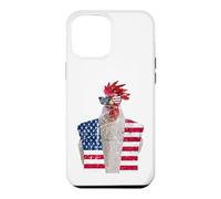 Carcasa para iPhone 12 Pro MAX 4 de Julio patriótico Gallo Pollo Rojo Blanco Azul Bandera de Estados Unidos