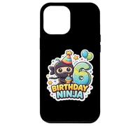 Carcasa para iPhone 12 Pro MAX 6 años cumpleaños Ninja Boys Six 6th Sexto Kids Party Cute