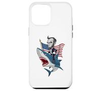 Carcasa para iPhone 12 Pro MAX Abraham Lincoln Riding A Shark - Gráfico patriótico del 4 de Julio