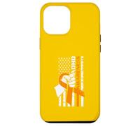 Carcasa para iPhone 12 Pro MAX ADHD Awareness Bandera Americana Cinta Naranja