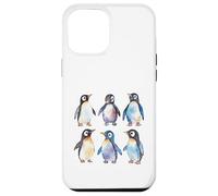 Carcasa para iPhone 12 Pro MAX Adorable Acuarela pingüinos antárticos Fauna Arte