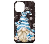 Carcasa para iPhone 12 Pro MAX Aesthetic Snowflake Pattern with Snowman and Winter GNOME