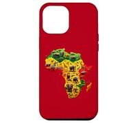Carcasa para iPhone 12 Pro MAX African Animal Map Juneteenth Flag Colors Pride Black Africa