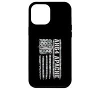 Carcasa para iPhone 12 Pro MAX AH-64 Apache Bandera Americana Helicóptero Camo Apache