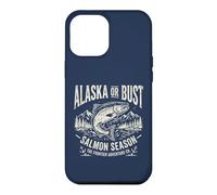 Carcasa para iPhone 12 Pro MAX Alaska or Bust Salmon Season Fishing Angler Cool Adventure
