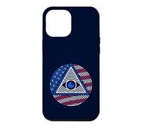 Carcasa para iPhone 12 Pro MAX All-Seeing Eye - Bandera patriótica de Estados Unidos - Ojo y pirámide