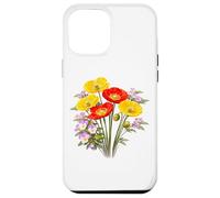 Carcasa para iPhone 12 Pro MAX Amapolas Rojas y Amarillas y Pensamientos Full Bloom Shapes Mania