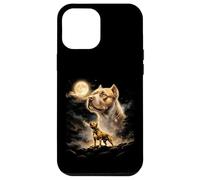 Carcasa para iPhone 12 Pro MAX American Bully Howling to The Moon Meme 90s Gráfico Animal