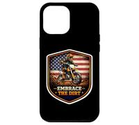 Carcasa para iPhone 12 Pro MAX American Embrace The Dirt Bike Rider Motocross Patriot USA