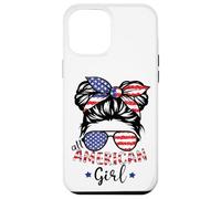 Carcasa para iPhone 12 Pro MAX American Girls - Moño patriótico desordenado para Hija del 4 de Julio