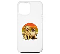 Carcasa para iPhone 12 Pro MAX Amistad Retro de Gato siamés Golden Retriever