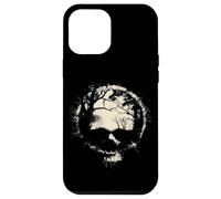 Carcasa para iPhone 12 Pro MAX Anillo de Calavera de Bosque y Luna Surrealista Ghostly Gothic Horror Graphic