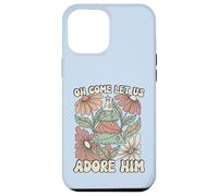 Carcasa para iPhone 12 Pro MAX Árbol de Navidad Retro Oh Come Let Us Adore Him Floral