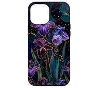Carcasa para iPhone 12 Pro MAX Art Nouveau Iris Gótico Floral Celeste Oscuro Botánico Arte
