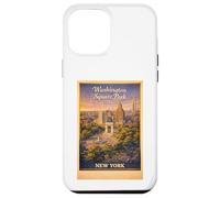 Carcasa para iPhone 12 Pro MAX Arte Retro de Viaje aéreo de la Ciudad de Nueva York Washington Square Park