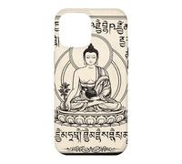 Carcasa para iPhone 12 Pro MAX Arte Vintage de Buda Serene para Meditación y Mindfulness