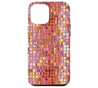 Carcasa para iPhone 12 Pro MAX Azulejos de Mosaico de Vidrio Italiano Sicilia Rosa Naranja Preppy