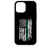 Carcasa para iPhone 12 Pro MAX Back The Green Thin Green Line American Flag Border Patrol