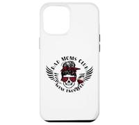 Carcasa para iPhone 12 Pro MAX Bad Moms Club Wine Proporcionado moño desordenado cráneo Divertido mamá