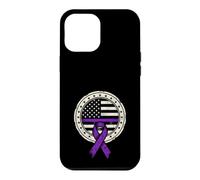 Carcasa para iPhone 12 Pro MAX Bandera Americana Cáncer de Páncreas Cinta Morada