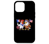 Carcasa para iPhone 12 Pro MAX Bandera de Francia y Estados Unidos Raíces