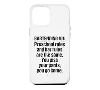 Carcasa para iPhone 12 Pro MAX Bartender Bartending 101 - Reglas de Barra Preescolar, Color Negro