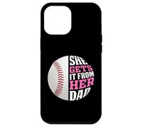 Carcasa para iPhone 12 Pro MAX Baseball Saying She Gets It from Her Dad Funny Baseball Dad