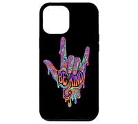 Carcasa para iPhone 12 Pro MAX Be Kind ASL Lenguaje de señas | Retro Groovy - Melting Art
