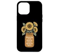 Carcasa para iPhone 12 Pro MAX Bendecido por Dios, Amado por Jesús, Girasol Bouquet Christian