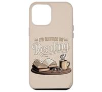 Carcasa para iPhone 12 Pro MAX Bibliotecaria acogedora de Cat Coffee Prefiero Estar Leyendo un Libro