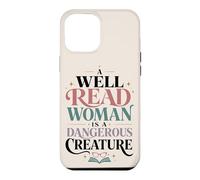Carcasa para iPhone 12 Pro MAX Bien Leído Mujer Lectora Cita Amante de Libros Feminista
