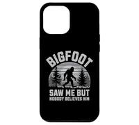 Carcasa para iPhone 12 Pro MAX Bigfoot Saw Me Nobody Believes Him Funny Sasquatch Hombres Niños